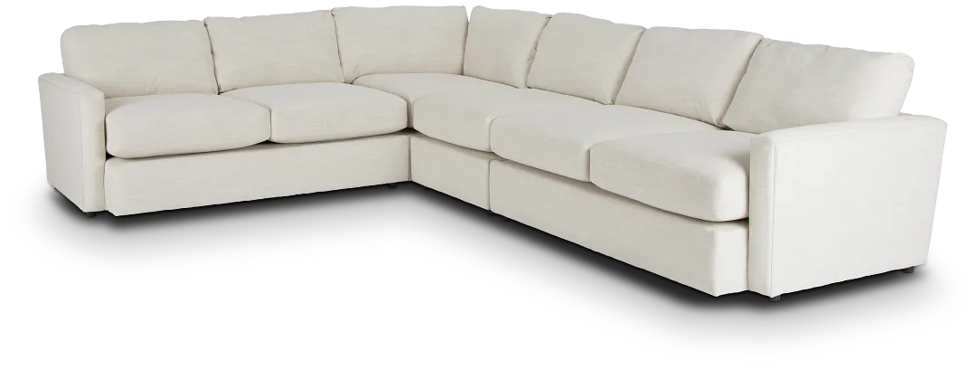 Noah Ivory Fabric Medium Two-arm Sectional