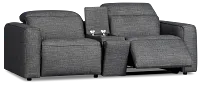 Ryland Dark Gray Fabric Power Reclining Console Sofa
