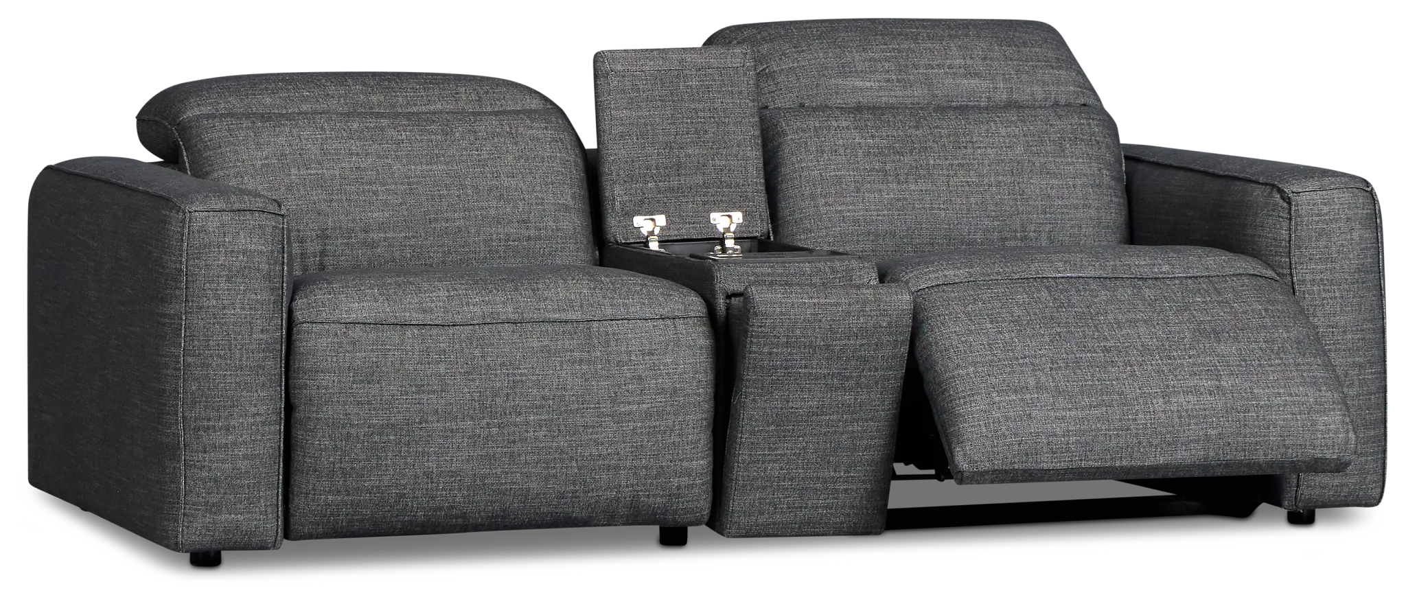 Ryland Dark Gray Fabric Power Reclining Console Sofa