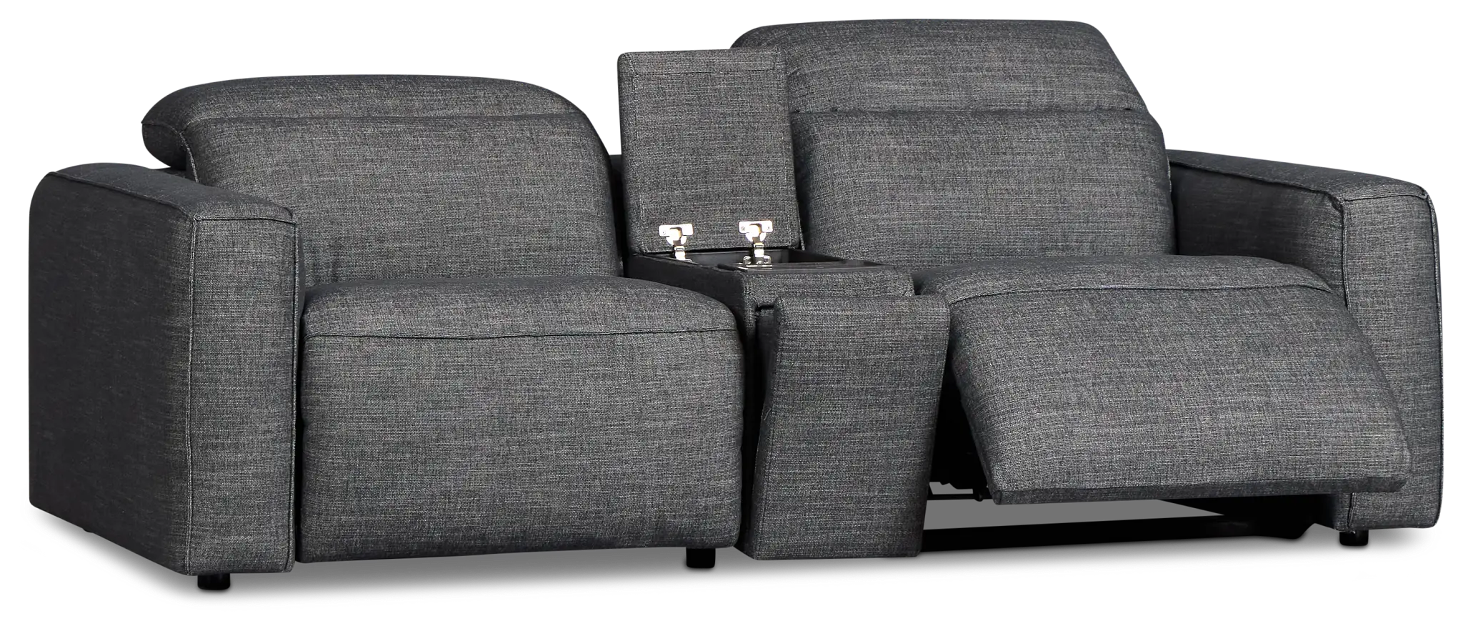 Ryland Dark Gray Fabric Power Reclining Console Sofa Ryland Dark Gray Fabric Power Reclining Console Sofa
