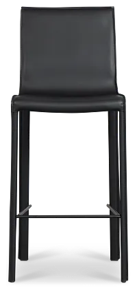 Lagos Black 27" Upholstered Barstool