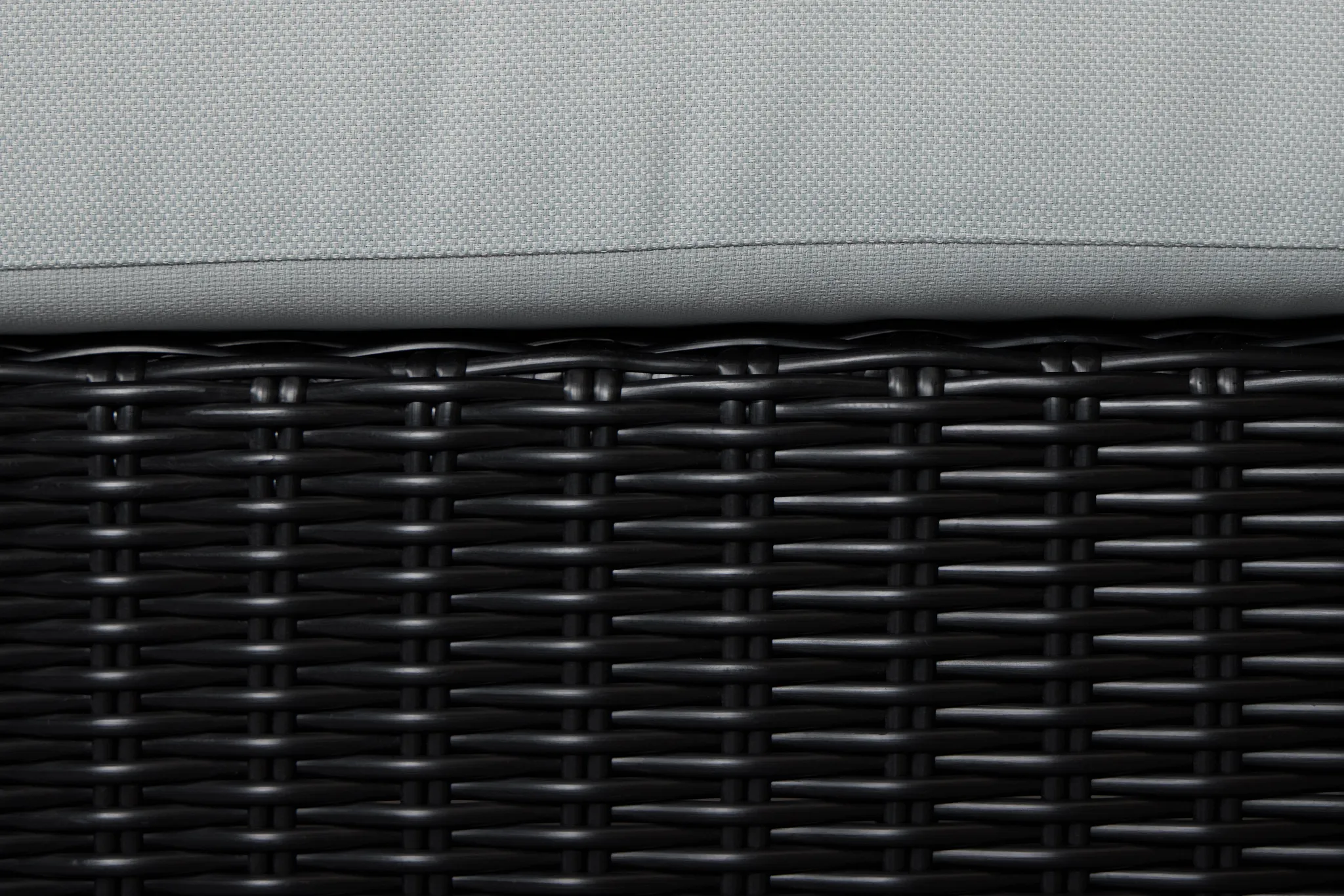 Montecito Black Large Ottoman With Light Blue Cushions