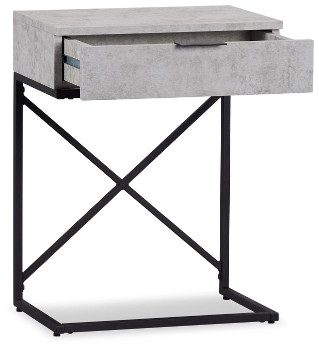 Esher Light Gray Metal Nightstand