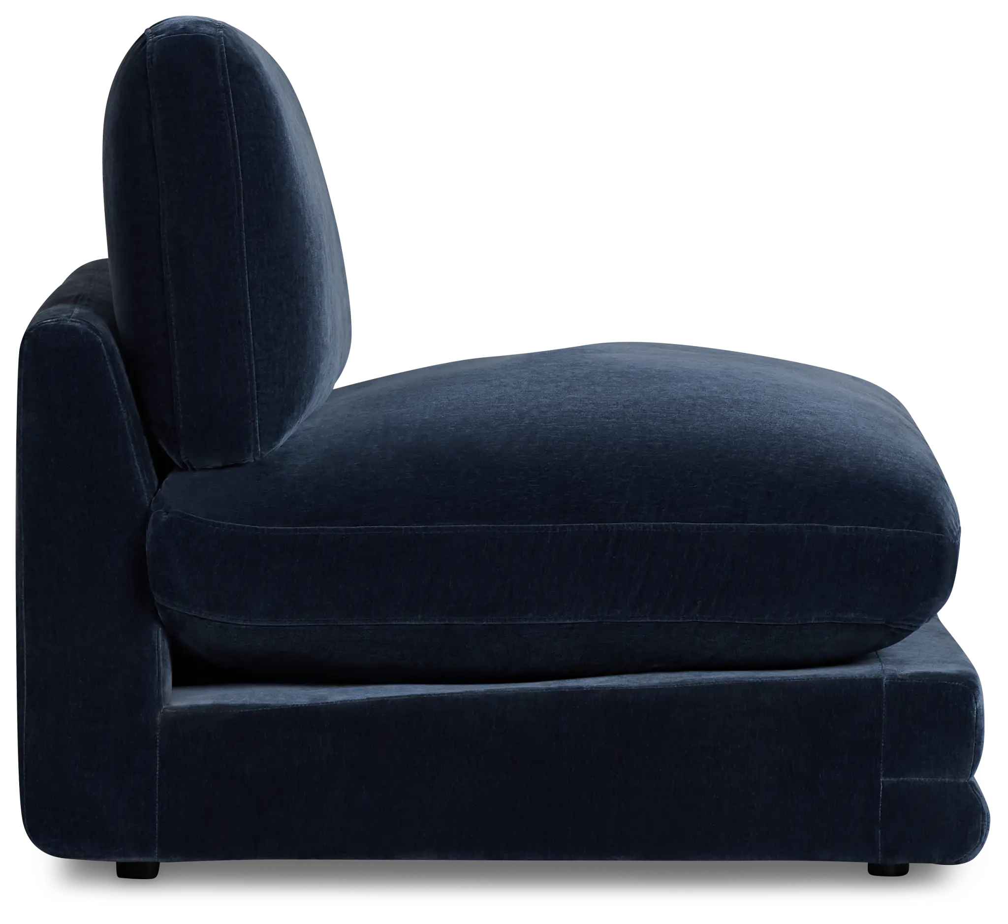 Jules Dark Blue Velvet Armless Chair Jules Dark Blue Velvet Armless Chair