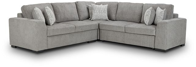 Blakely Gray Fabric Medium 2-arm Right Facing Sleeper Sectional