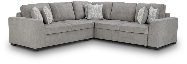 Blakely Gray Fabric Medium 2-arm Right Fscing Sleeper Sectional