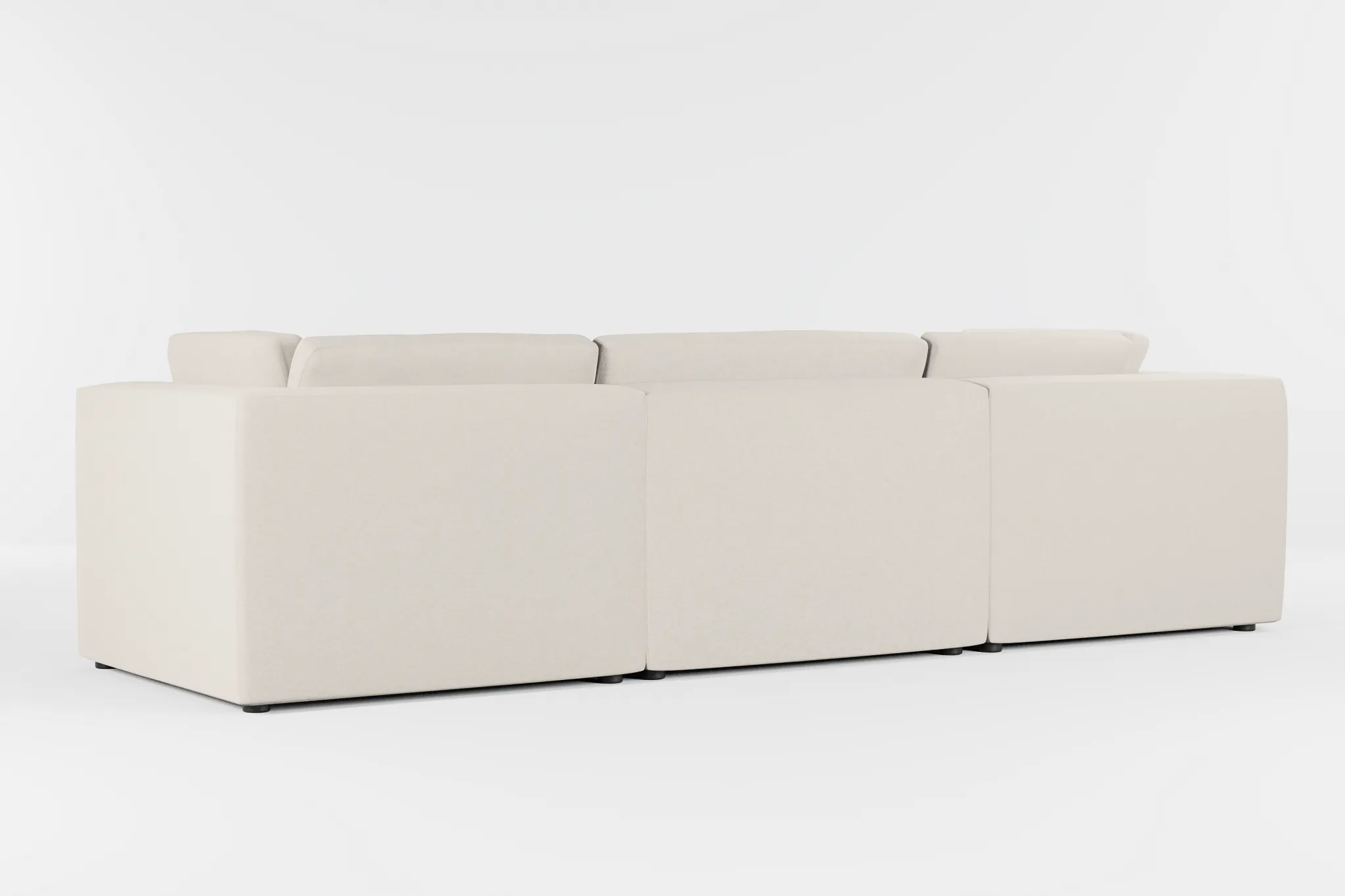 Destin Suave Beige Fabric 4-piece Bumper Sectional