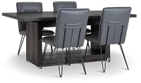 Madden Dark Tone Table & 4 Upholstered Chairs