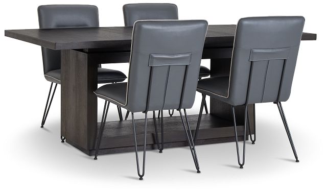 Madden Dark Gray Table & 4 Upholstered Chairs (5)