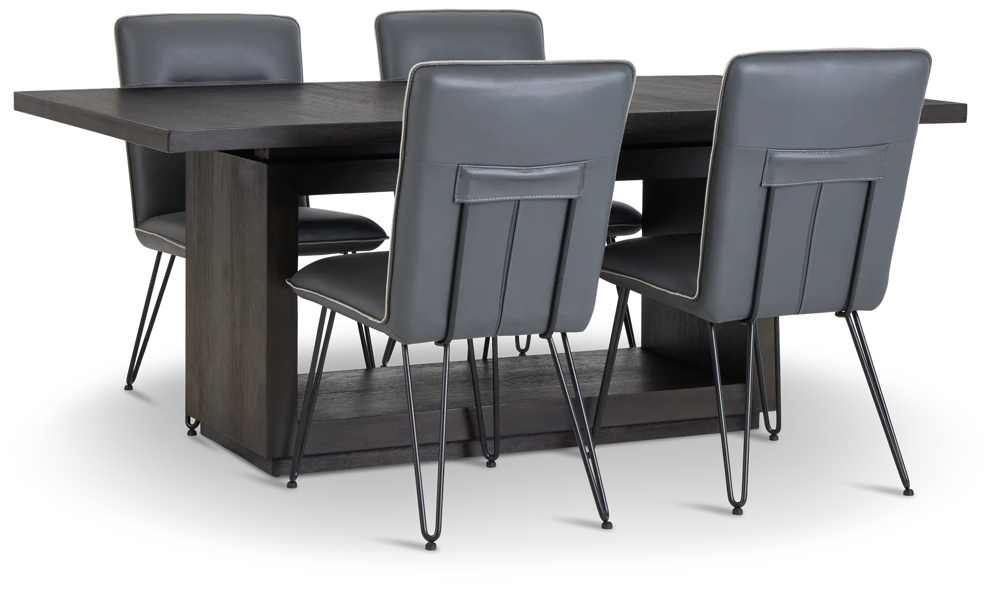 Madden Dark Tone Table & 4 Upholstered Chairs Madden Dark Tone Table & 4 Upholstered Chairs