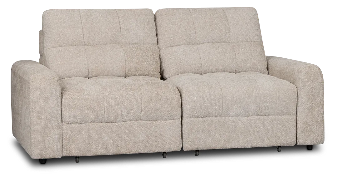 Hendrix Light Taupe Fabric Power Extension Chaise Sofa