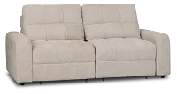 Hendrix Light Taupe Fabric Power Extension Chaise Sofa