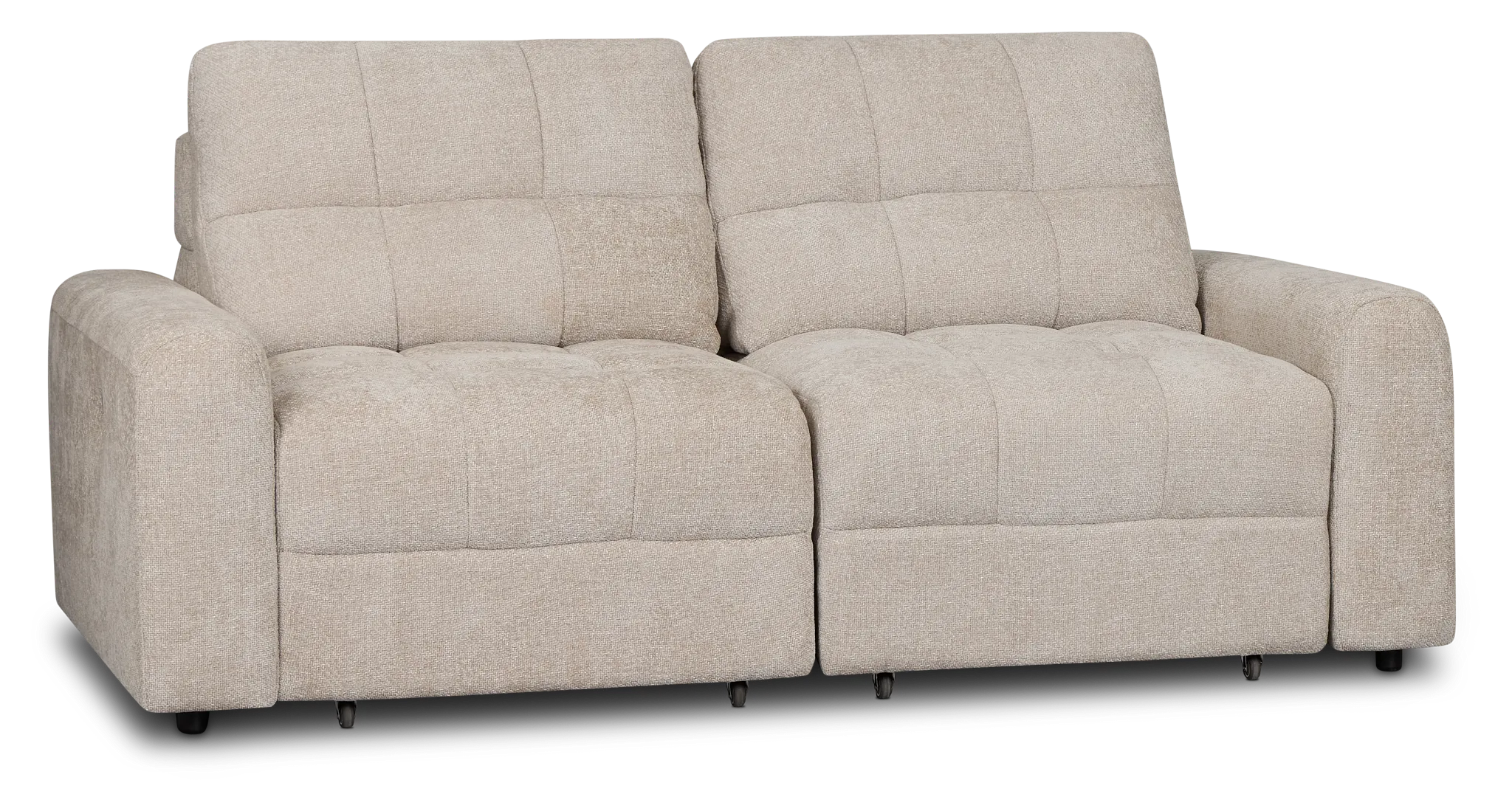 Hendrix Light Taupe Fabric Power Extension Chaise Sofa