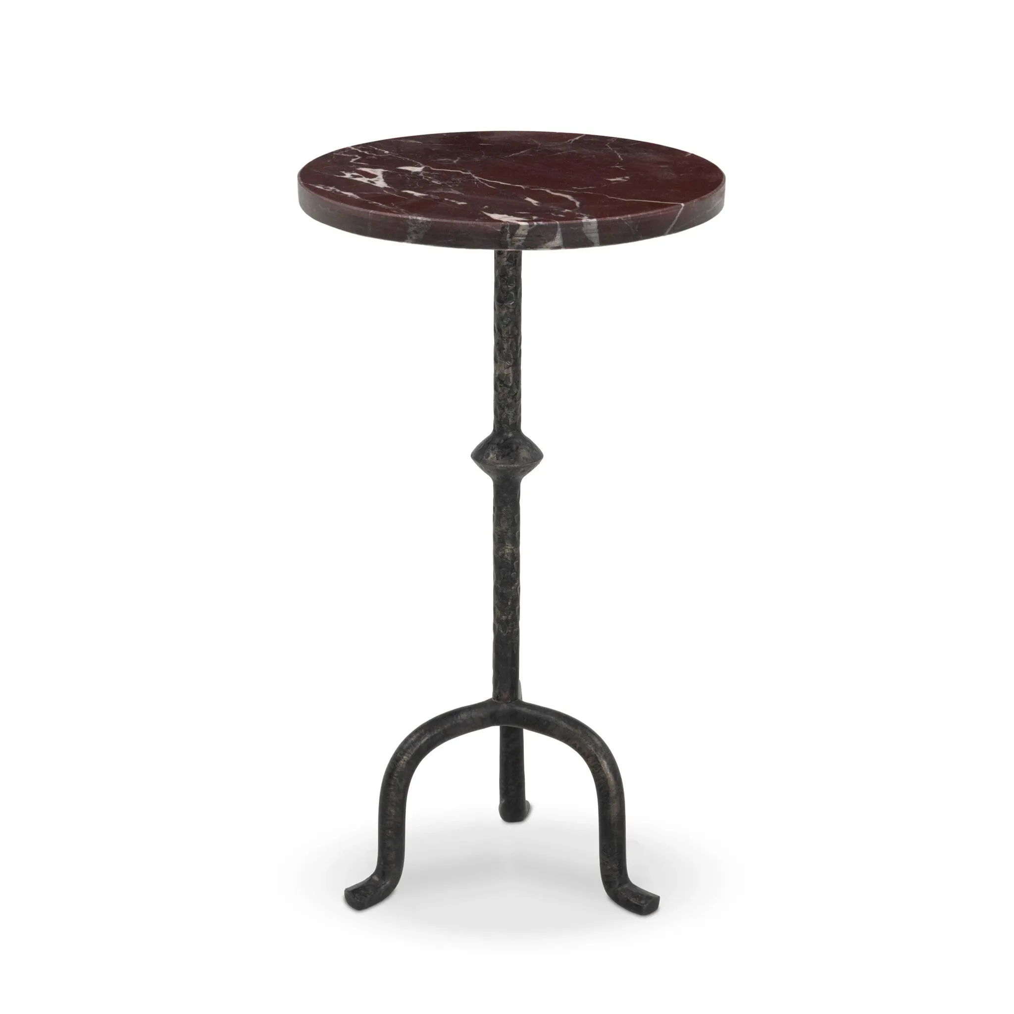 Mario Red Marble Round Accent Table