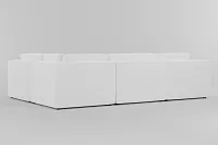 Destin Suave White Fabric 6-piece Pit Sectional
