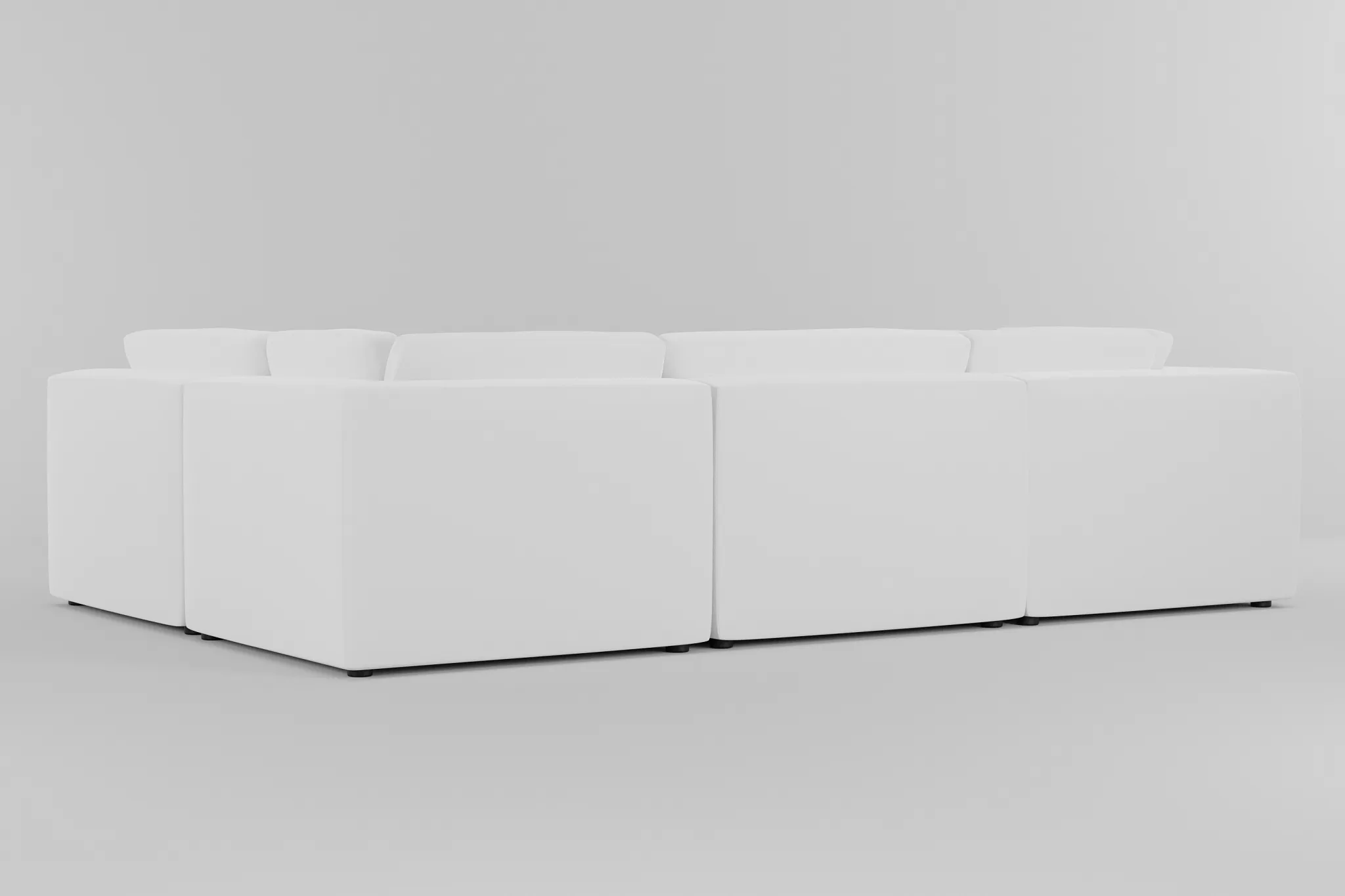 Destin Suave White Fabric 6-piece Pit Sectional