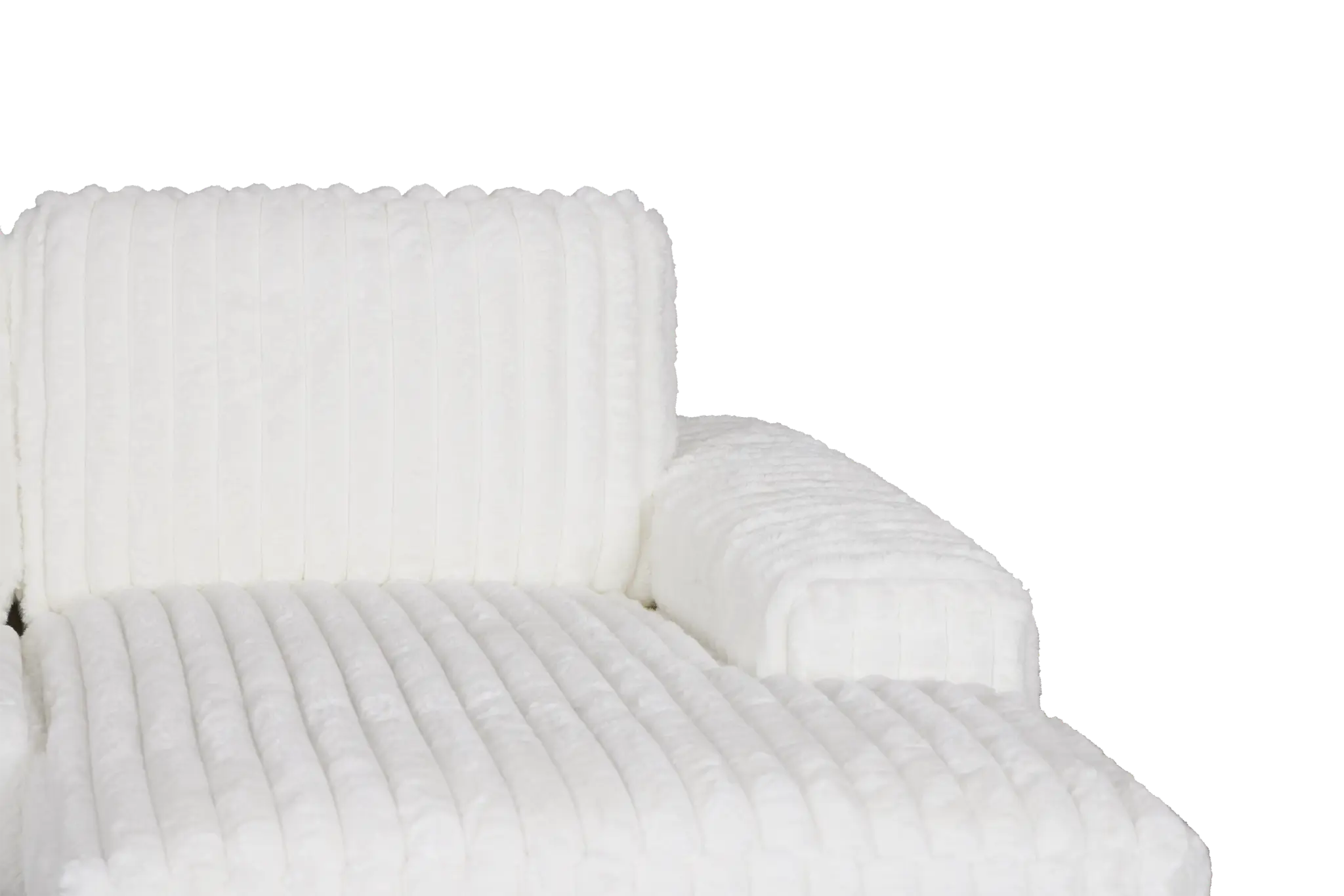 Teddy White Fabric Right Chaise Sectional Teddy White Fabric Right Chaise Sectional