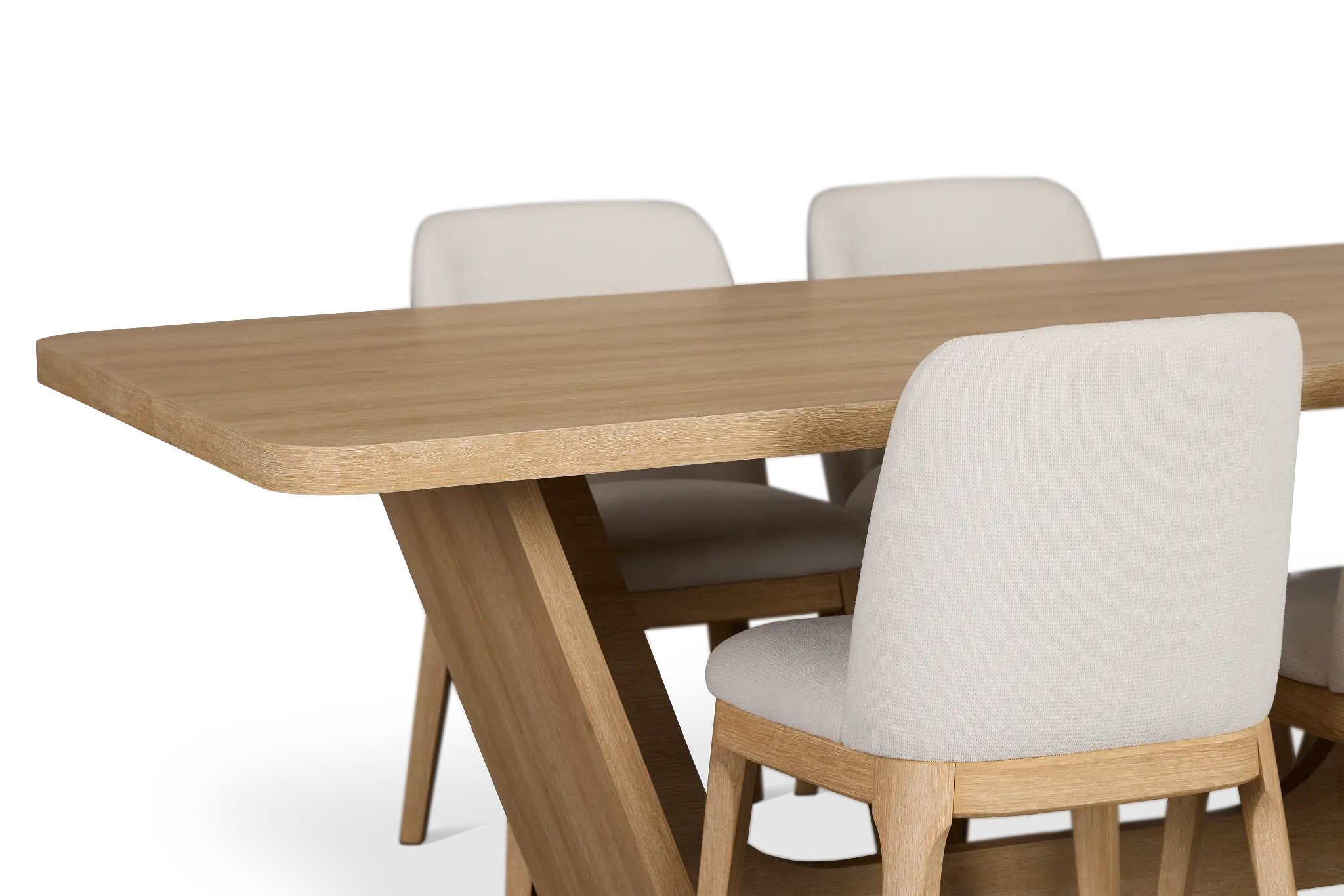 Lyndie Light Tone Rect Table & 4 Upholstered Chairs Lyndie Light Tone Rect Table & 4 Upholstered Chairs