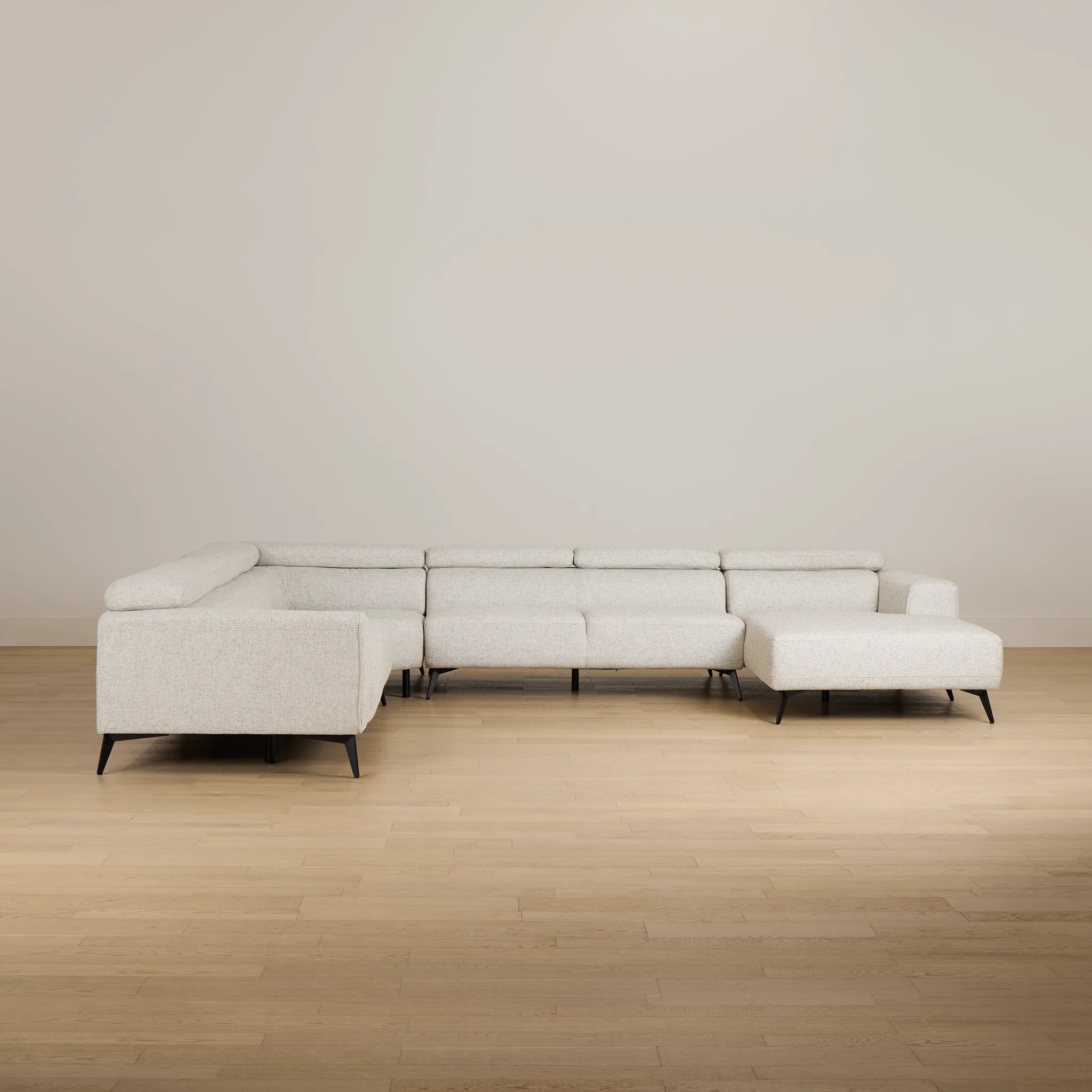 Alina Beige Fabric Medium Left Chaise Sectional