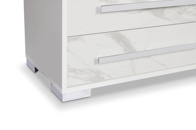 Modena White Dresser & Mirror