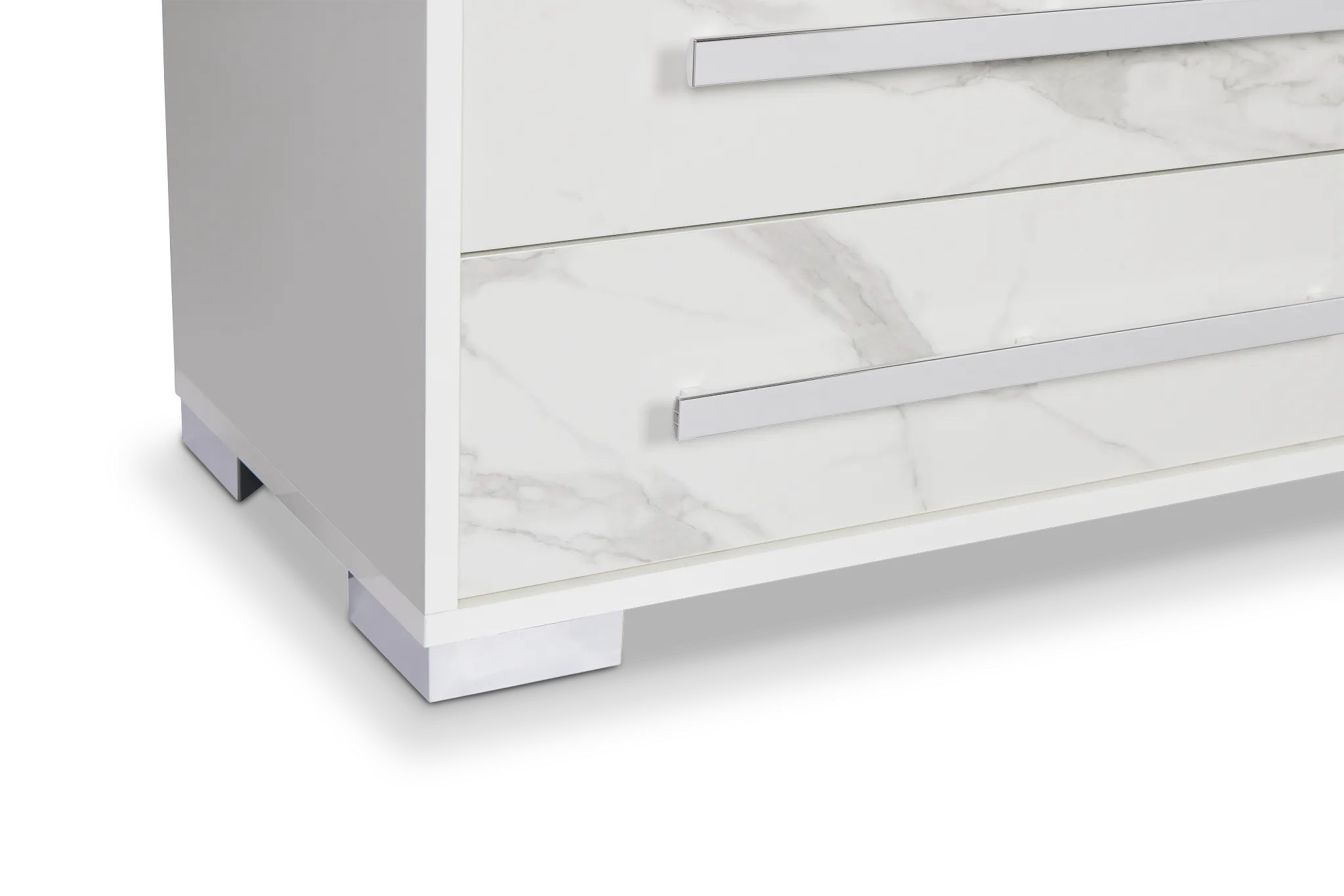 Modena White Dresser & Mirror