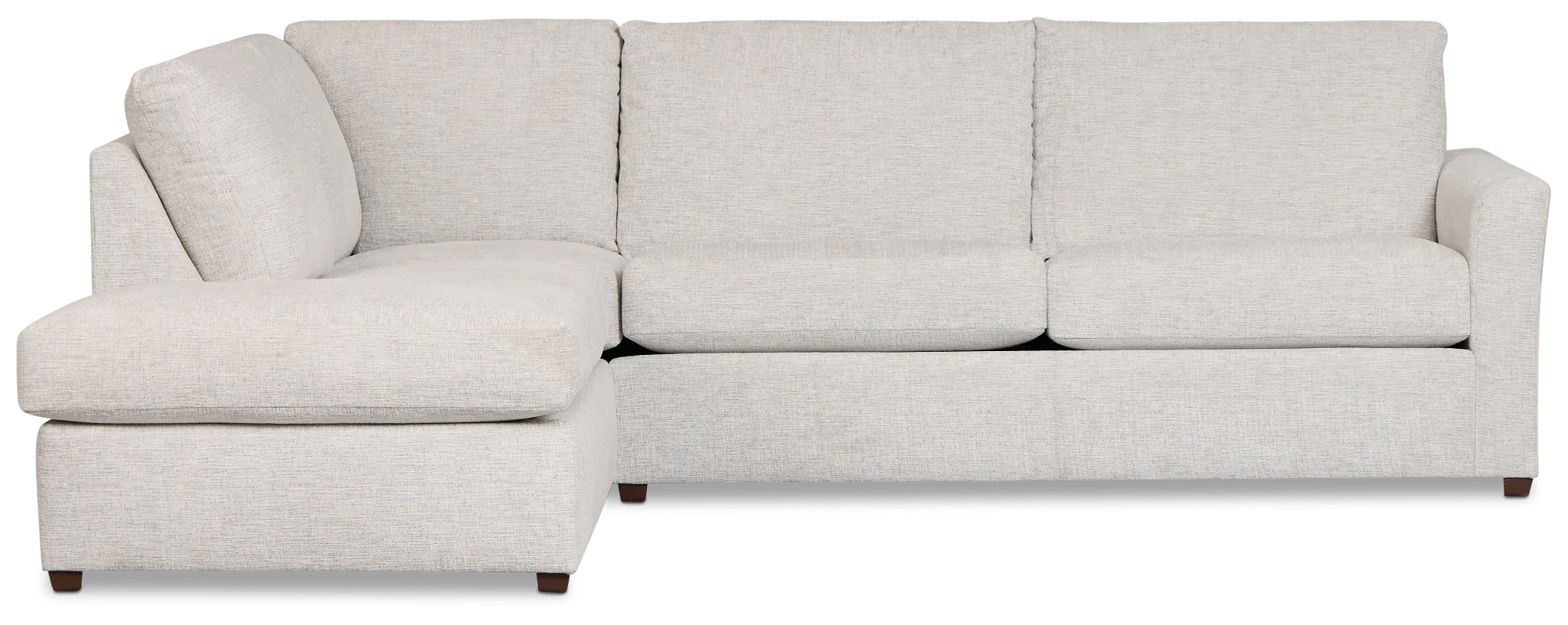 Miller Light Gray Fabric Left Bumper Sectional