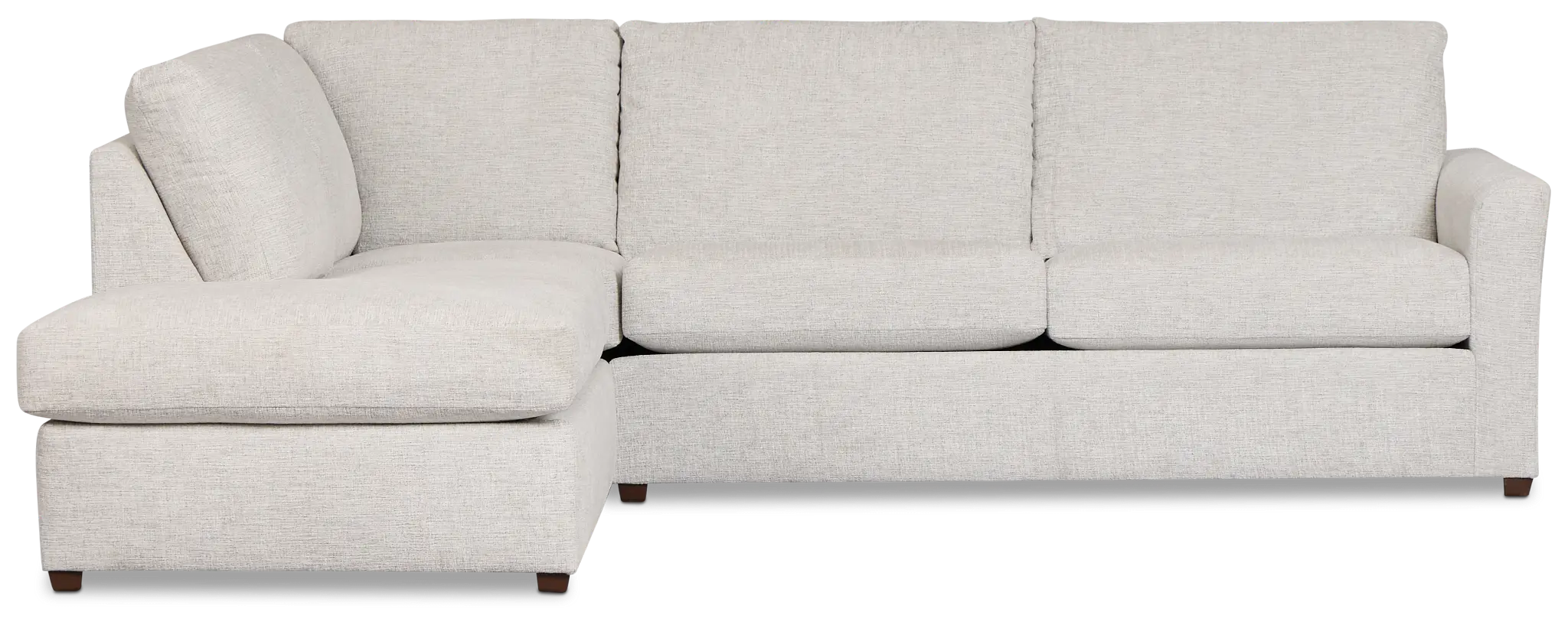 Miller Light Gray Fabric Left Bumper Sectional Miller Light Gray Fabric Left Bumper Sectional