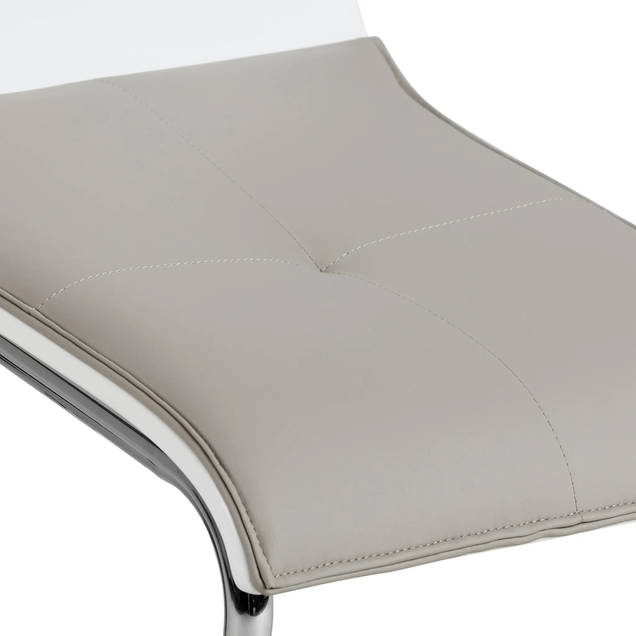 Pavia Two-tone Chrome Upholstered Side Chair