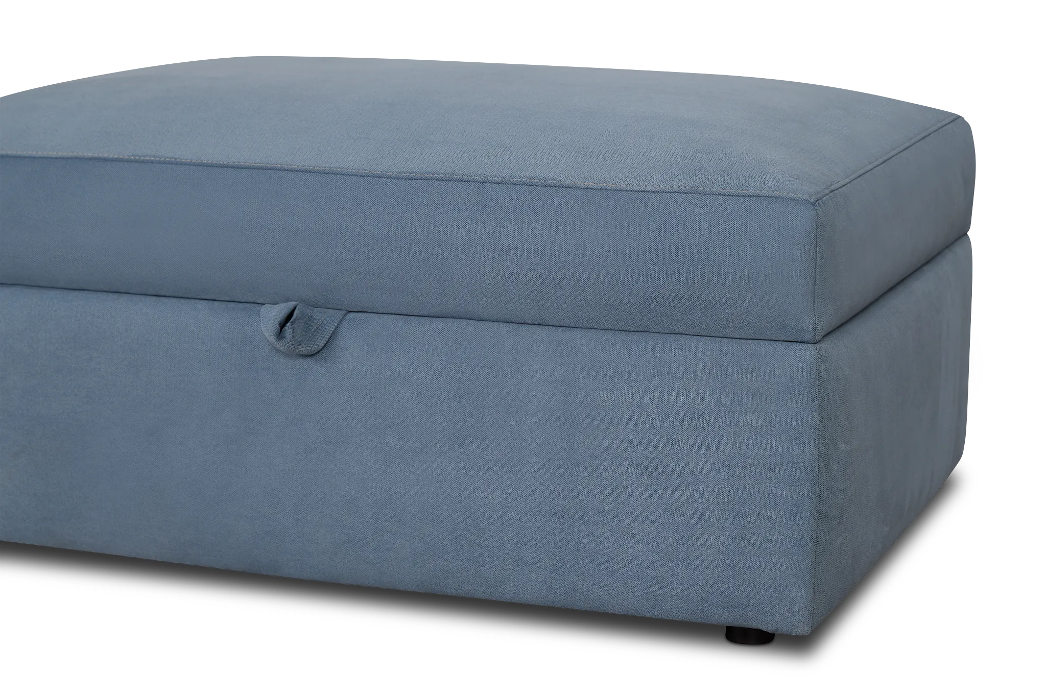 Hudson Blue Fabric Storage Ottoman