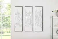 Drizzle Gray Set Of 3 Framed Canvas Wall Art