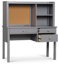 Charleston Gray 3-drawer Desk & Hutch
