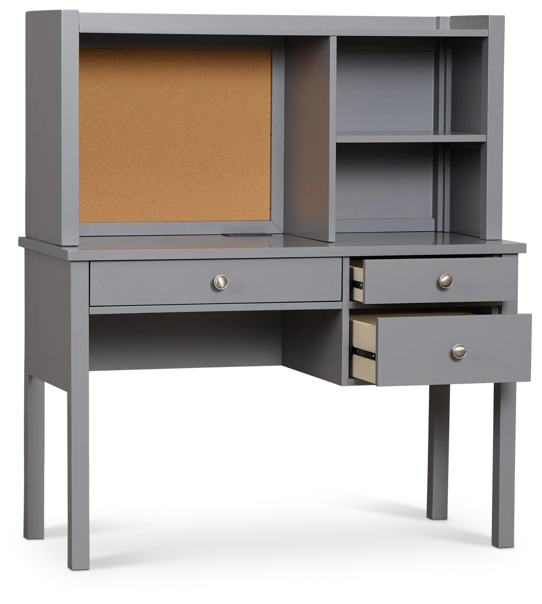 Charleston Gray 3-drawer Desk & Hutch Charleston Gray 3-drawer Desk & Hutch