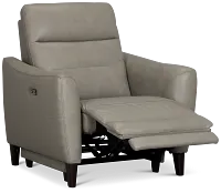 Keaton Gray Lthr/vinyl Power Recliner With Power Headrest