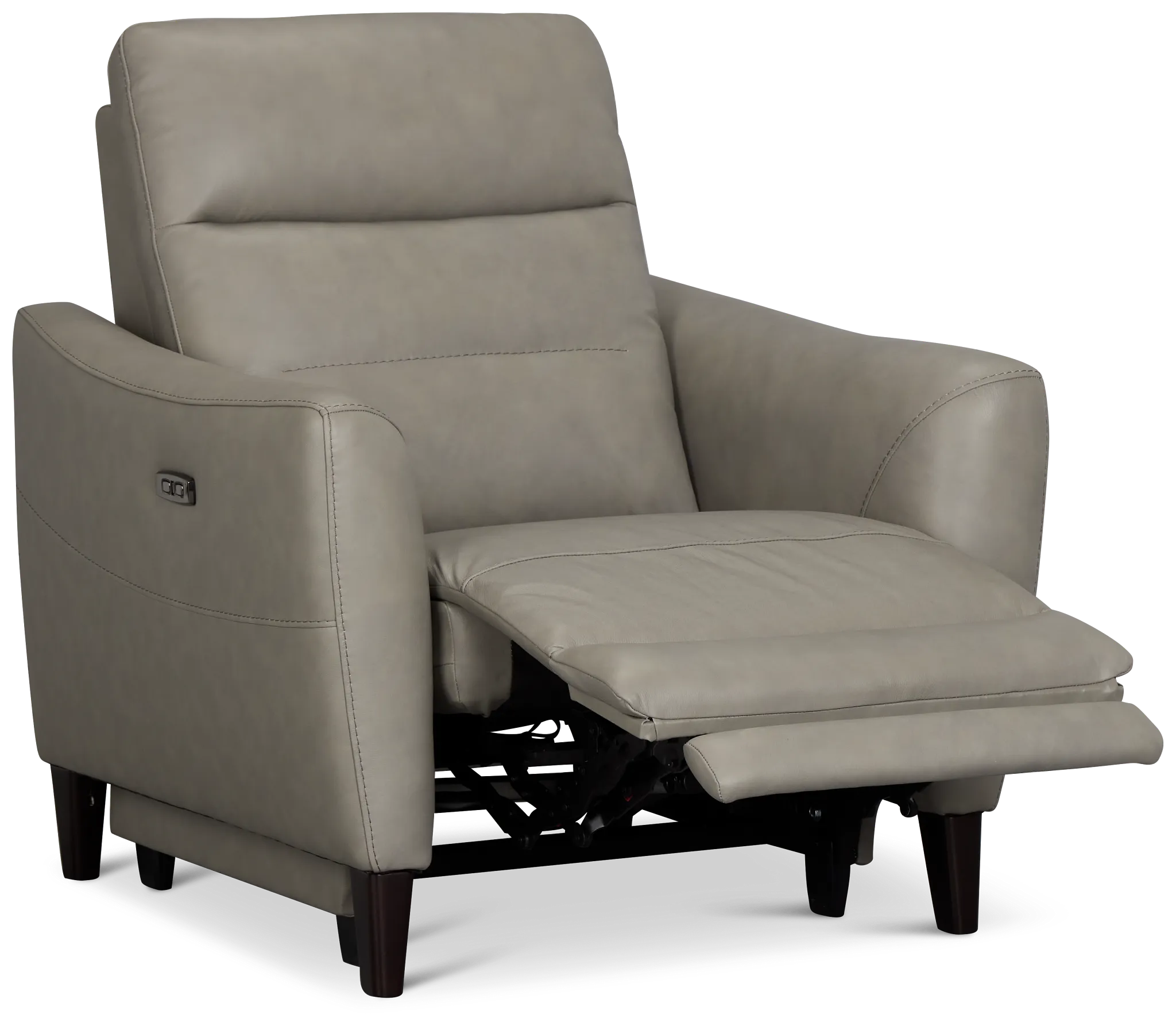 Keaton Gray Lthr/vinyl Power Recliner With Power Headrest