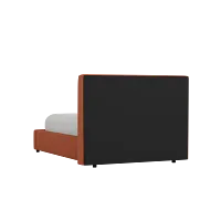 Grayton Merino Brown 44" Upholstered Platform Bed