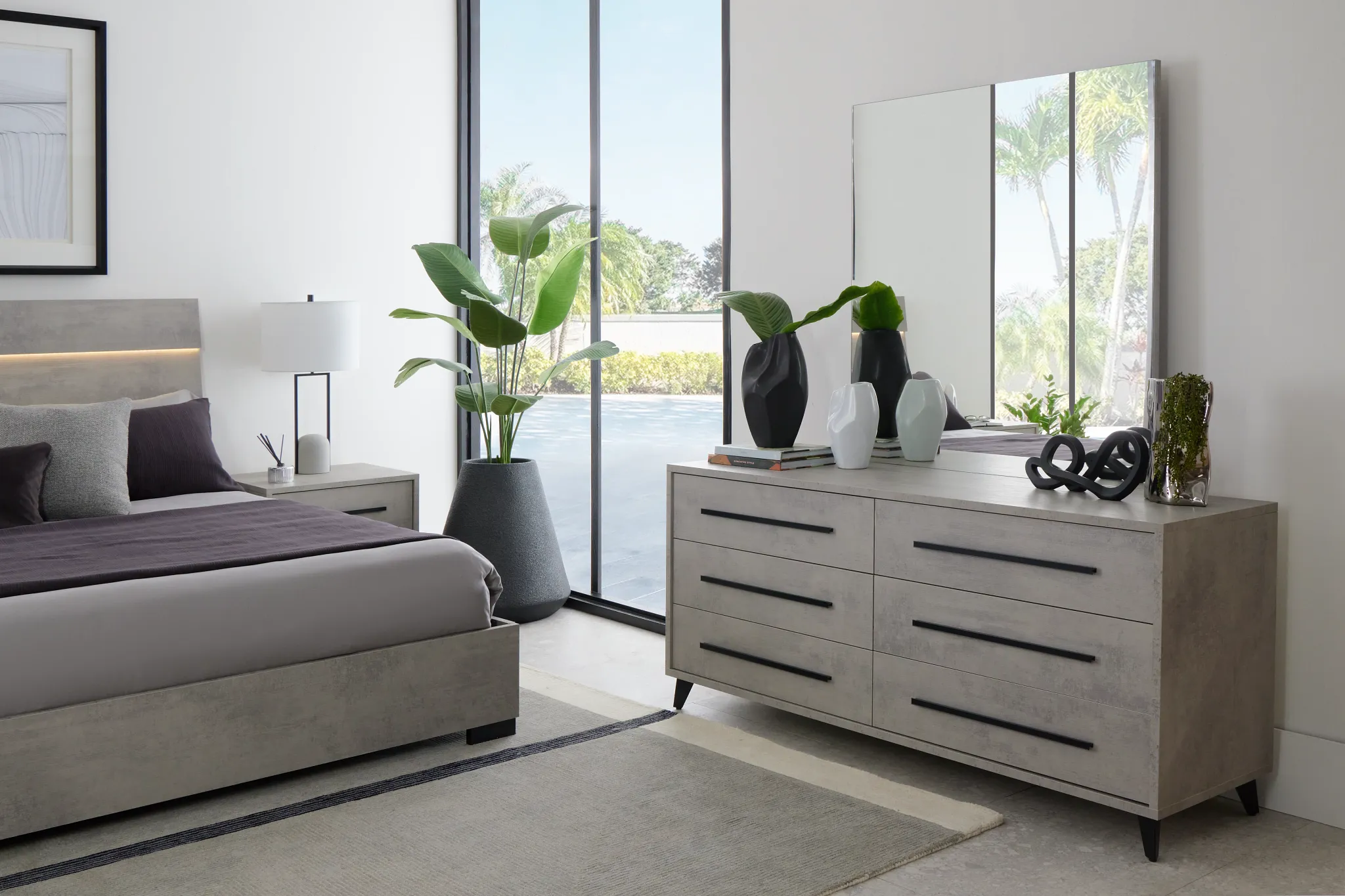 Pomona Gray Dresser & Mirror