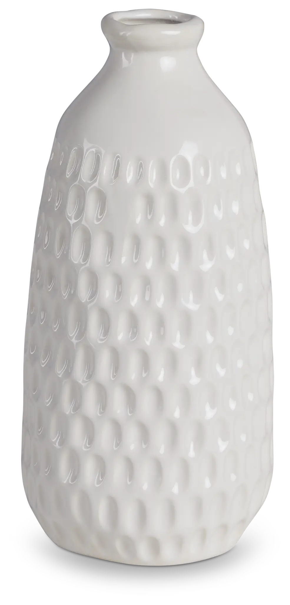 Dimpled White Small Vase Dimpled White Small Vase