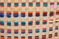 Poppy Multicolored Accent Pouf