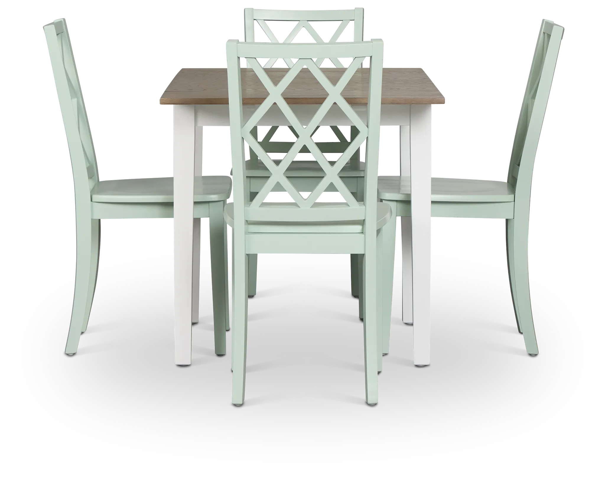 Edgartown Two-tone Rect Table & 4 Light Blue Wood Chairs