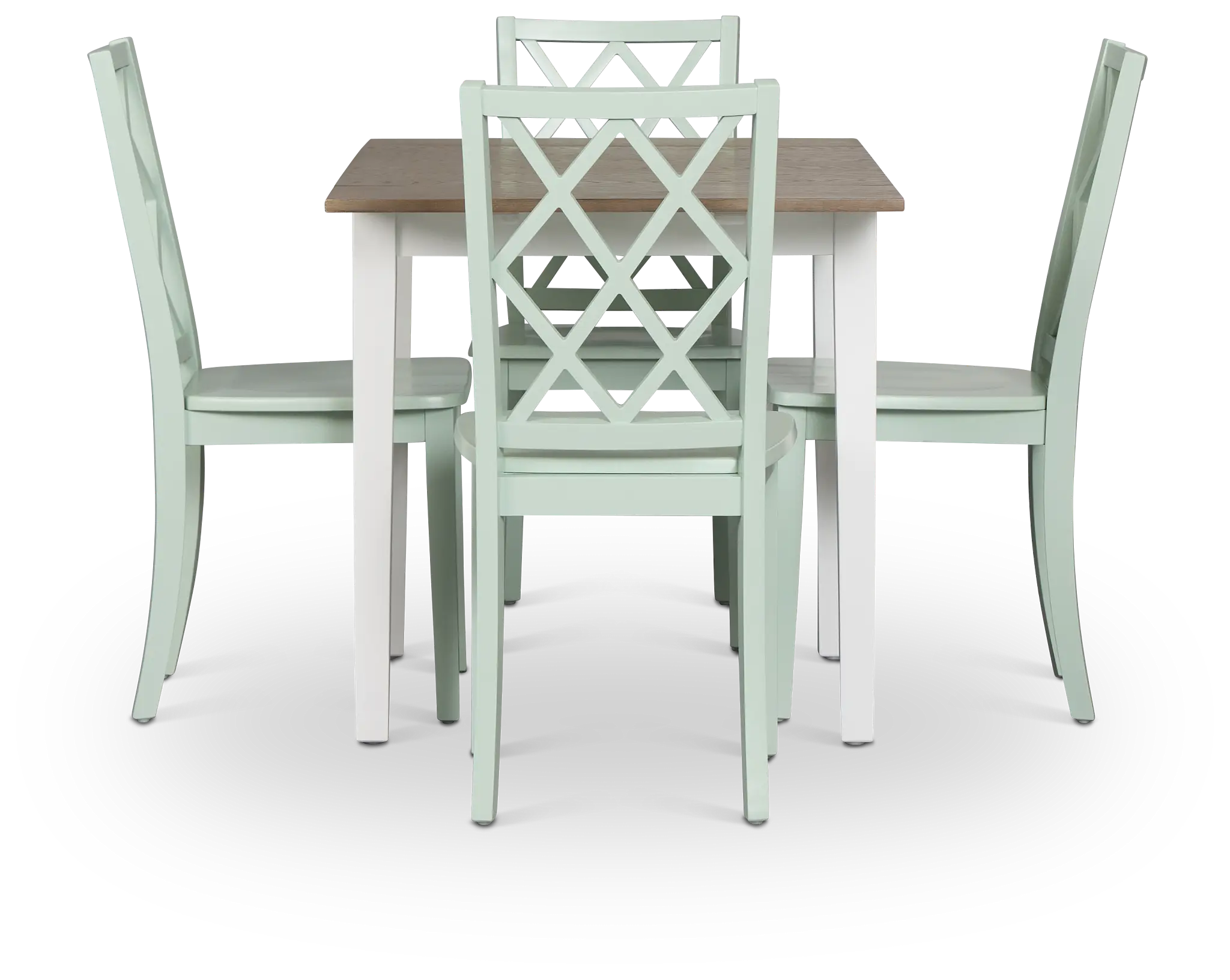 Edgartown Two-tone Rect Table & 4 Light Blue Wood Chairs Edgartown Two-tone Rect Table & 4 Light Blue Wood Chairs