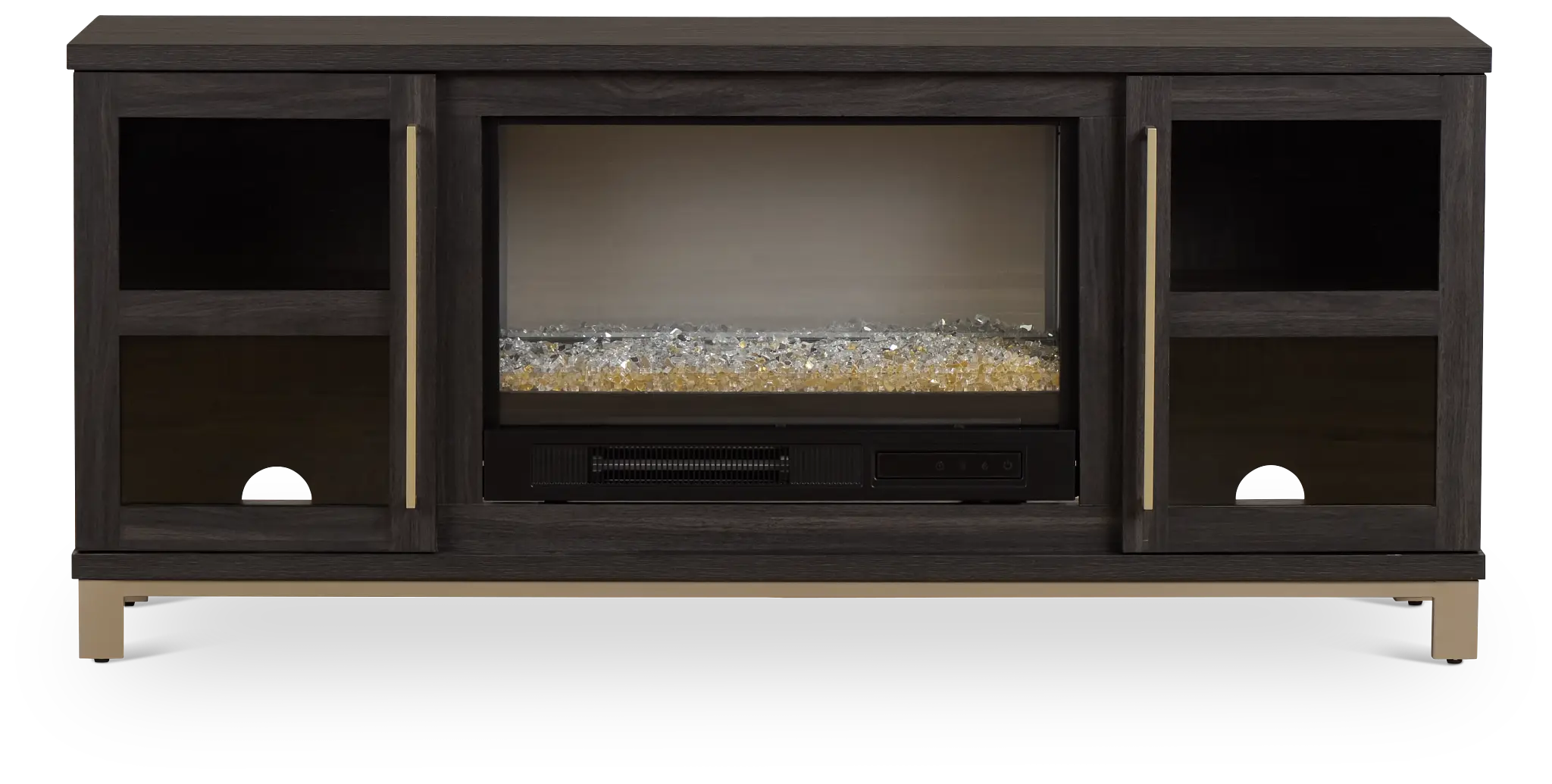 Roswell Dark Tone 65" Tv Stand With Fireplace Insert Roswell Dark Tone 65" Tv Stand With Fireplace Insert