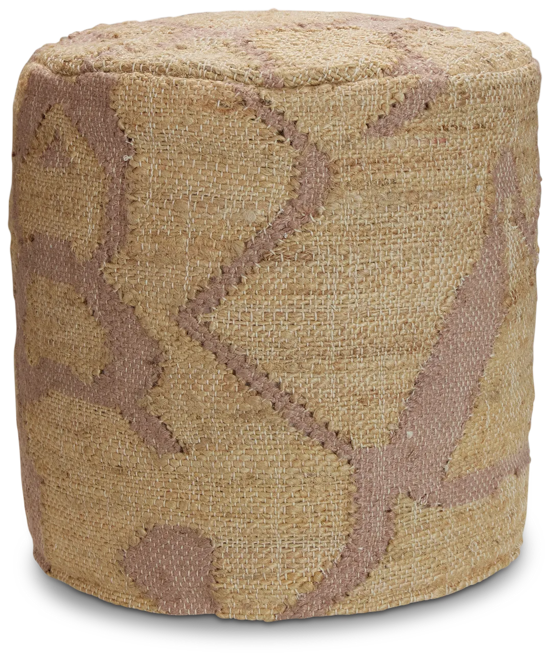 Haylen Light Brown Round Accent Pouf