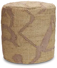 Haylen Light Brown Round Accent Pouf