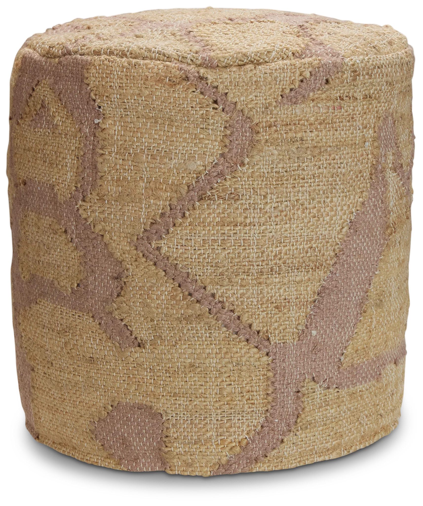 Haylen Light Brown Round Accent Pouf