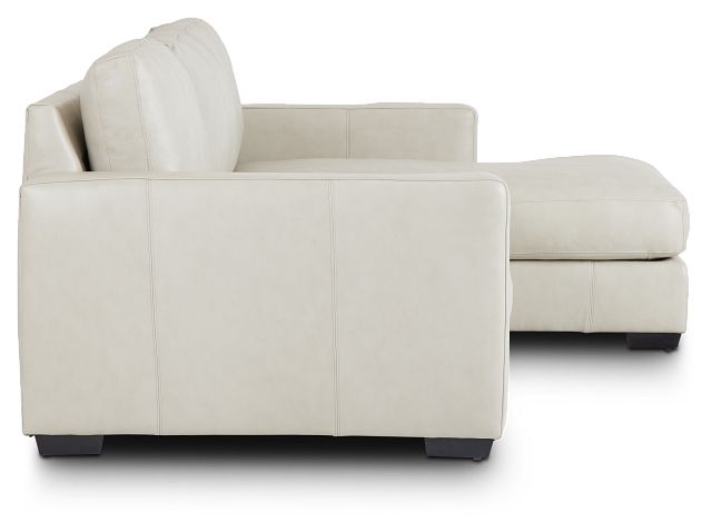 Dawkins Taupe Leather Right Chaise Sectional