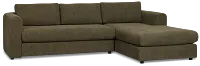 Alma Dark Green Fabric Right Chaise Sectional
