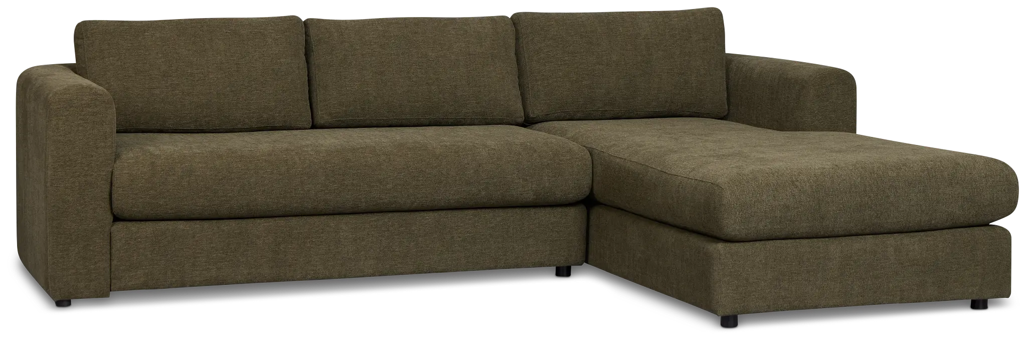 Alma Dark Green Fabric Right Chaise Sectional Alma Dark Green Fabric Right Chaise Sectional