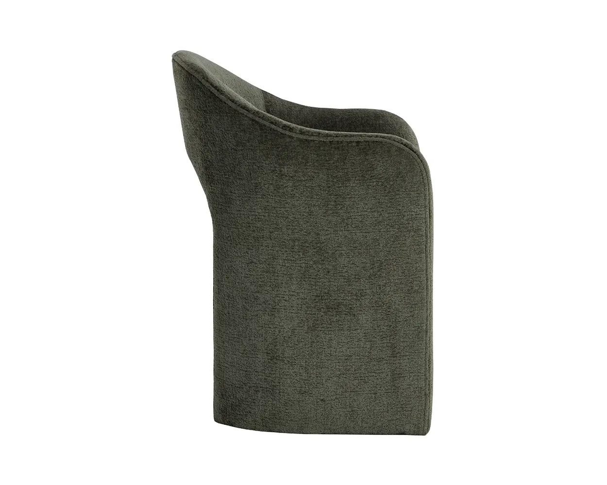 Callan Dark Green Curved Upholstered Arm Chair
