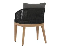 Ukiah Black Dk Gray Cushioned Arm Chair