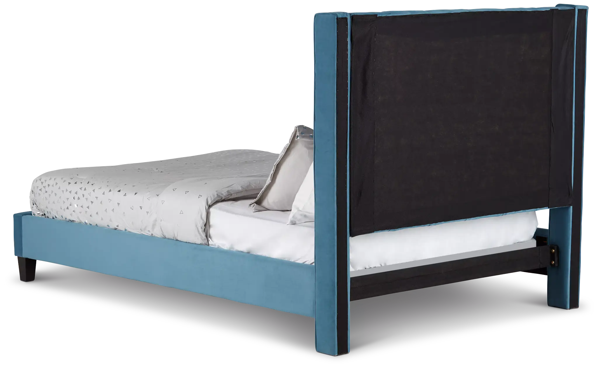 Audrey Blue Velvet Platform Bed Audrey Blue Velvet Platform Bed